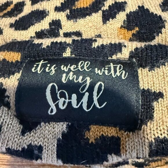 CHERISHED GIRL Leopard Print Beanie Toque It Is Well With My Soul